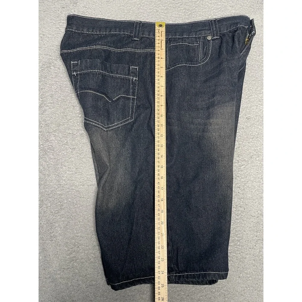 Vintage Y2K Jinzu Shorts Mens 38 Blue Denim Jorts Wide Leg Baggy Skater‎ Shorts